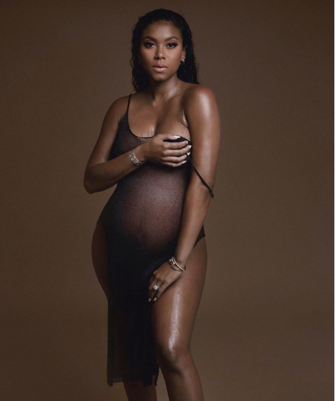 Eniko Hart Showed Off Her Baby Bump in a Naked Wardrobe Dress