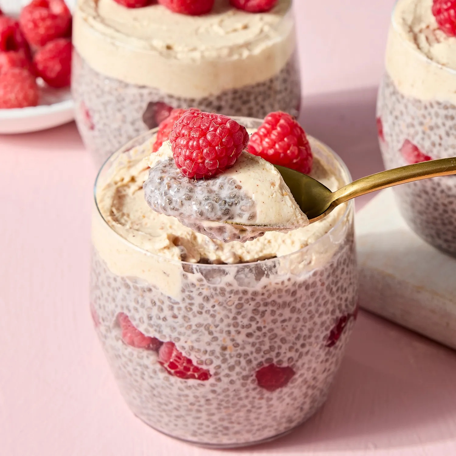 A recipe image of High-Protein Raspberry & Peanut Butter Chia