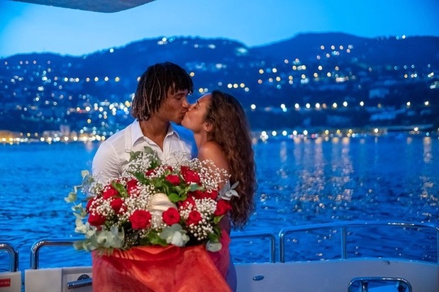 Manchester City-bound, Nathan Ake proposes to his stunning girlfriend Kaylee Ramman while on holiday in France (photos)