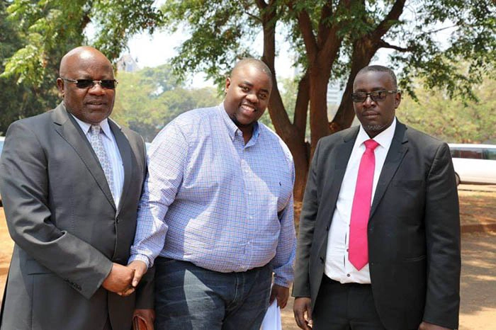 Wicknell Chivayo with his lawyers Wilson Manase and Advocate Lewis Uriri