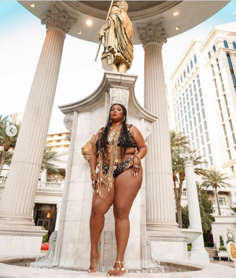 Lizzo showcases her famous curves in a tiger-print bikini to celebrate her 33rd birthday (photos)