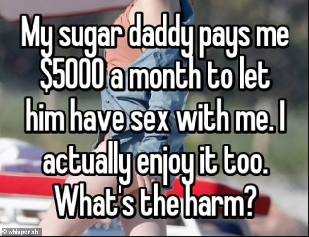 "My sugar daddy pays me $5000 a month to have sex with me