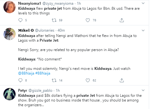 BBNaija housemate, Kiddwaya reveals he paid $8000 for a private jet to get him to Lagos from Abuja for the show (Video)