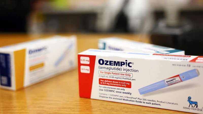 LOS ANGELES, CALIFORNIA - APRIL 17: In this photo illustration, boxes of the diabetes drug Ozempic rest on a pharmacy counter on April 17, 2023 in Los Angeles, California. Ozempic was originally approved by the FDA to treat people with Type 2 diabetes- who risk serious health consequences without medication. In recent months, there has been a spike in demand for Ozempic, or semaglutide, due to its weight loss benefits, which has led to shortages. Some doctors prescribe Ozempic off-label to treat obesity. (Photo illustration by Mario Tama/Getty Images)