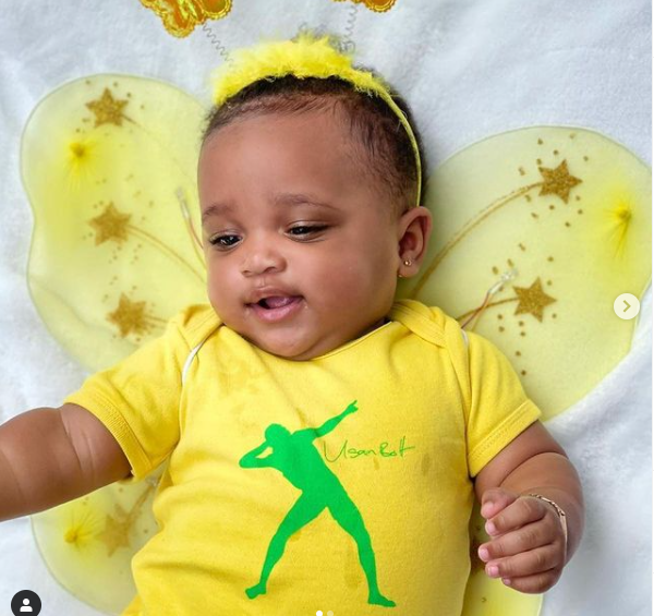 Usain Bolt shares adorable photos of his baby daughter Olympia Lightning Bolt at 8-months 