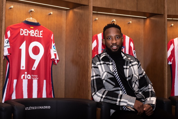 Atletico Madrid unveils Moussa Dembele following his loan switch from Lyon; hand him Diego Costa