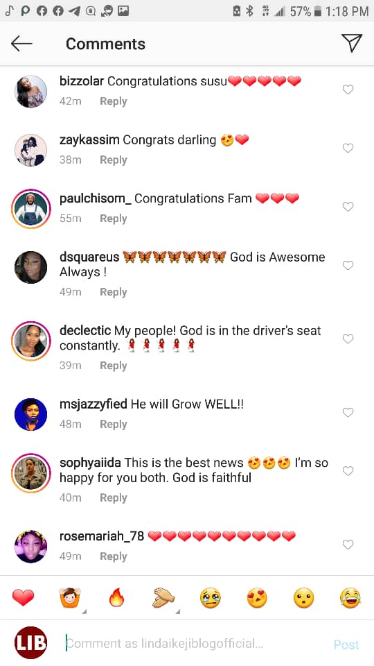 Ebuka, Toke Makinwa, Mo Abudu, others congratulate Banky W and Adesua Etomi on the birth of their first child