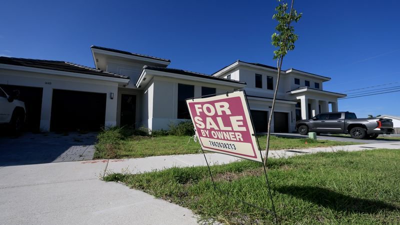 MIAMI, FLORIDA - AUGUST 01: A 'for sale' sign sits in front of a single family home on August 01, 2025 in Miami, Florida. (Photo by Joe Raedle/Getty Images)