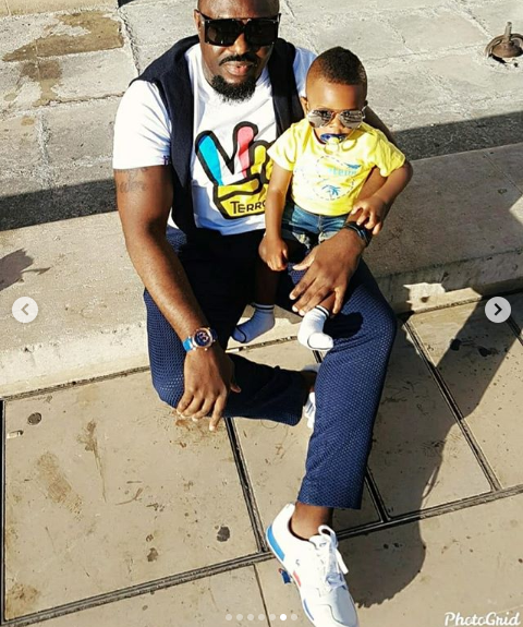 Actor, Jim Ijke visits the Eiffel Tower with his young son Harvis?(photos)