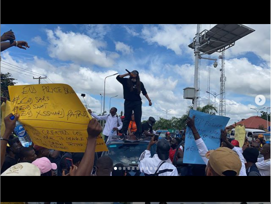Actress,?Angela Okorie leads #Endpolicebrutality protest in Ebonyi (photos)