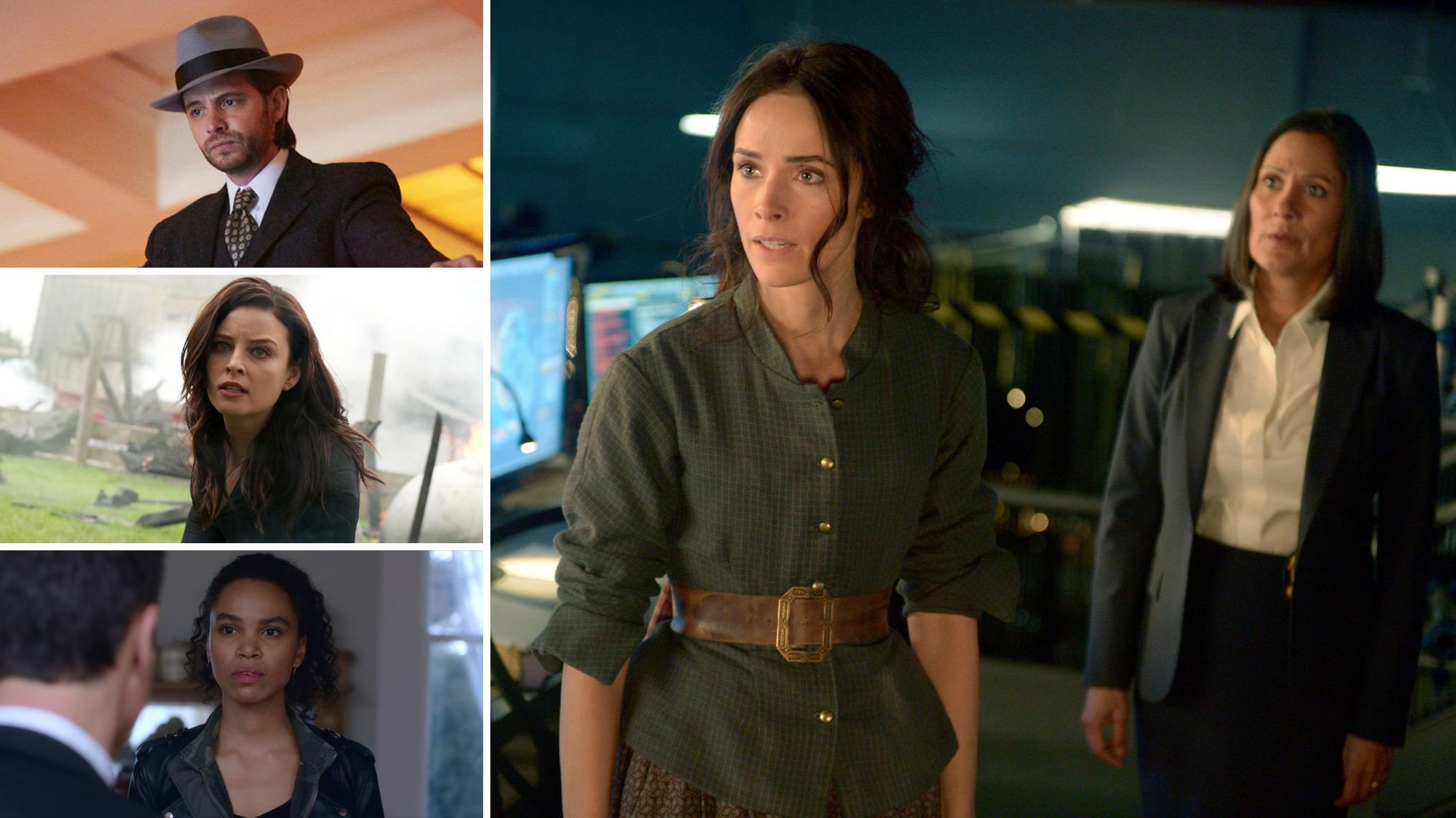 Aaron Stanford as James Cole in ‘12 Monkeys,’ Rachel Nichols as Keira Cameron in ‘Continuum,’ Nesta Cooper as Carly Shannon in ‘Travelers,’ Abigail Spencer as Lucy Preston and Sakina Jaffrey as Denise Christopher in ‘Timeless’