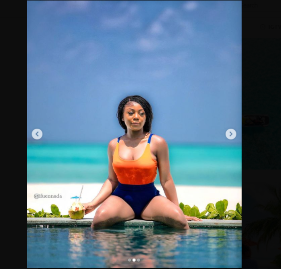 BBnaija star, Ifu Ennada flaunts her backside in new swimsuit photos