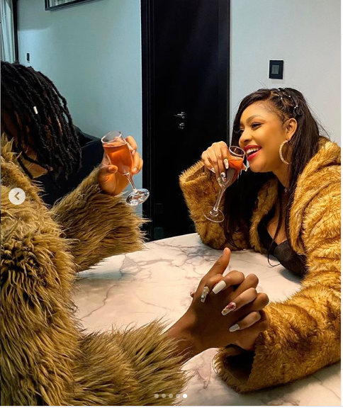 Newly engaged Angela Okorie shares new loved-up photos with her fiance