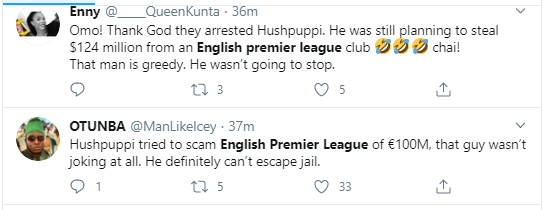 Football fans react after Hushpuppi was accused of conspiring to steal ?100 million from an English Premier League club