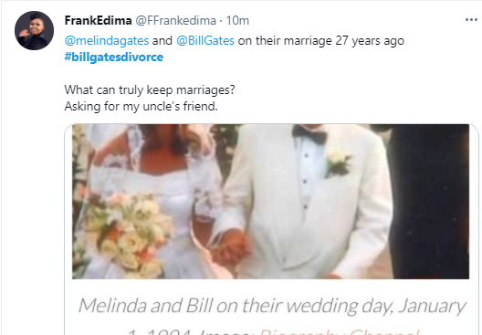 Nigerians react to divorce news of Bill Gates and Melinda Gates 