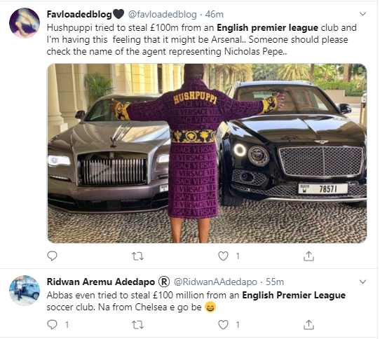 Football fans react after Hushpuppi was accused of conspiring to steal ?100 million from an English Premier League club