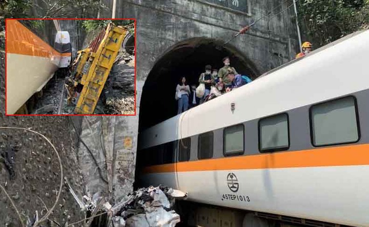 Train derails in Taiwan