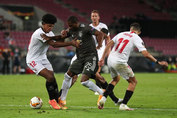 Odion Ighalo against Sevilla in Manchester United 2-1 loss