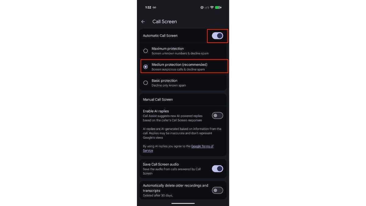 A Pixel call blocking screen