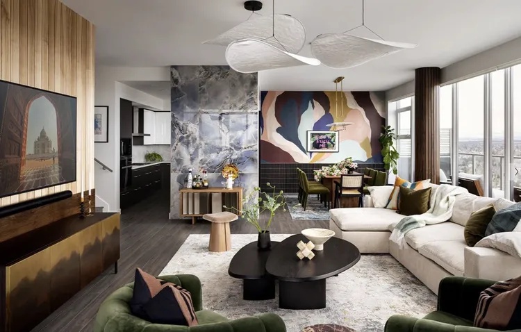 wood paneling in living room
