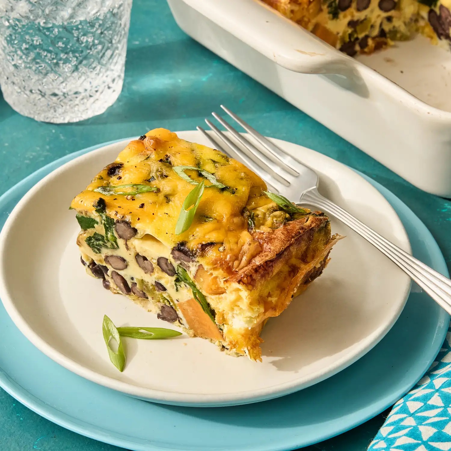 A recipe image of High-Protein Egg Breakfast Casserole with Sweet Potato & Black Beans 