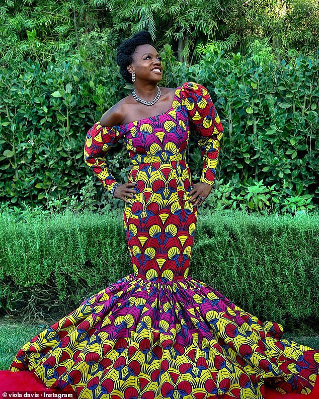 Actress Viola Davis makes a statement in stunning African print dress at 2021 Golden Globes (Photos)
