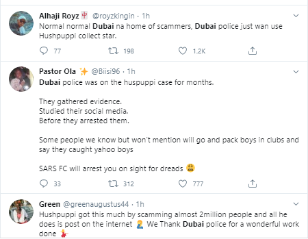 Nigerians praise Dubai police following the release of the video of Hushpuppi?s arrest alongside others 