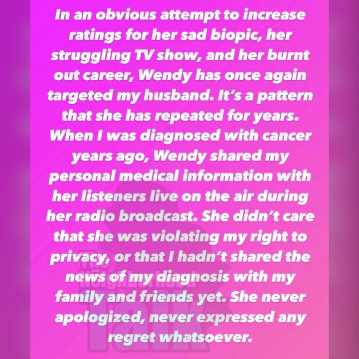 Method's wife blasts Wendy Williams 