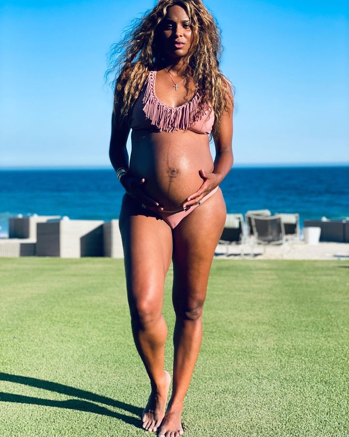 Pregnant Ciara showcases her blossoming baby bump in sexy bikini photos