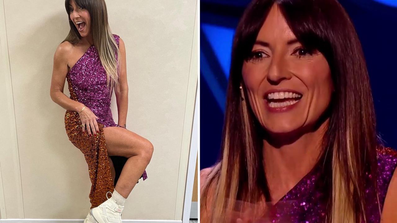 The Masked Singer's Davina McCall shows off her incredible legs in daring dress as she's forced to wear trainers again