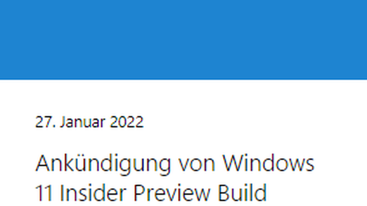 Developer Windows-11-DEV-Channel Upgrade auf 22543.1000