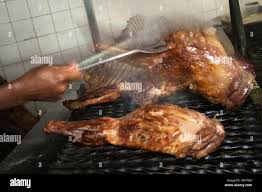 Nyama Choma or traditional street food of grilled meat bbq served in a restaurant in Kenya, Nairobi, East Africa Stock Photo - Alamy