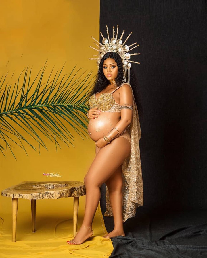 New mum, Regina Daniels shares more beautiful photos from her maternity shoot