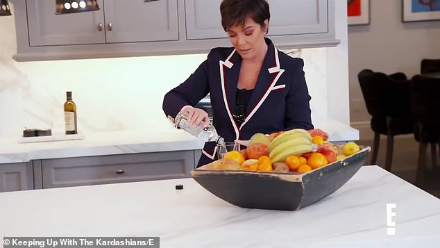 Cooking with Kris: Kris is then seen at the hob in Kylie's luxury chef's kitchen, looking for spices and cooking up TexMex style crunchy beef tacos