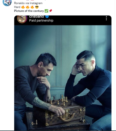 Ronaldo-Messi's Photo Playing Chess Breaks the Internet, Inspires