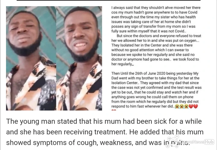 Man Breaks Down in tears as his mum who he claims doctors ...