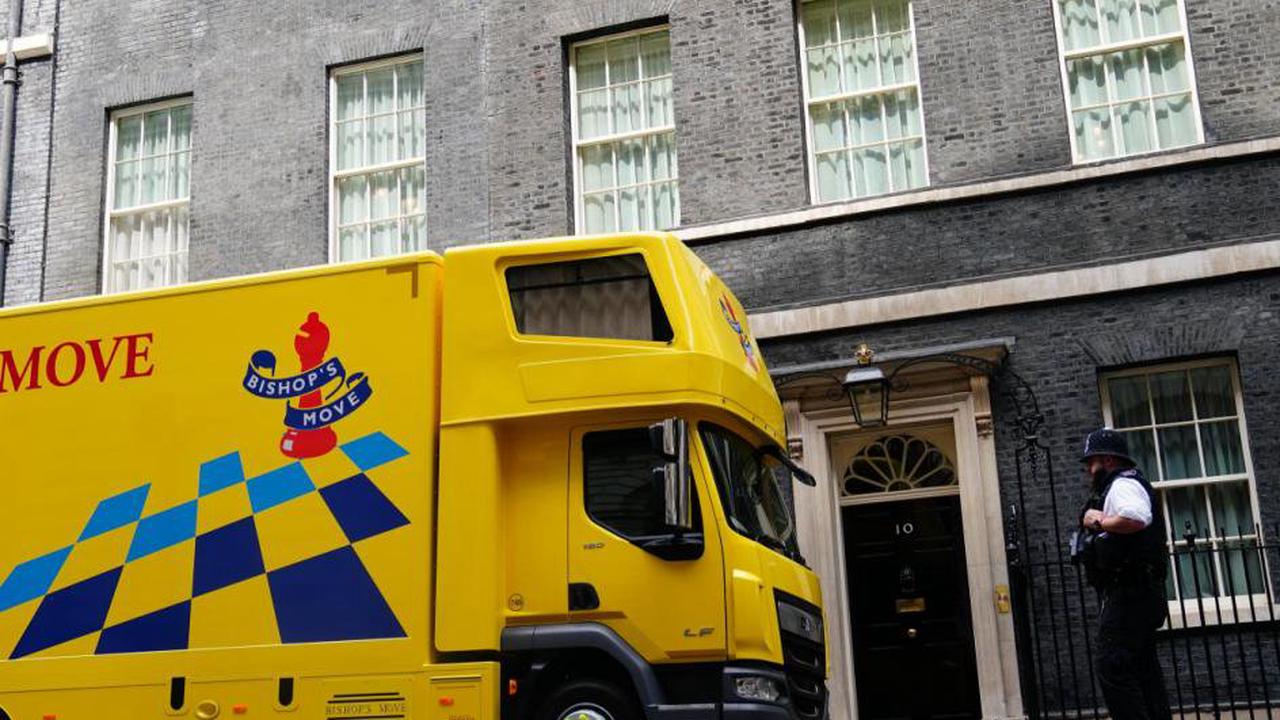 Pictures show moving vans outside No 10 as Boris Johnson AWOL in last weeks as Prime Minister