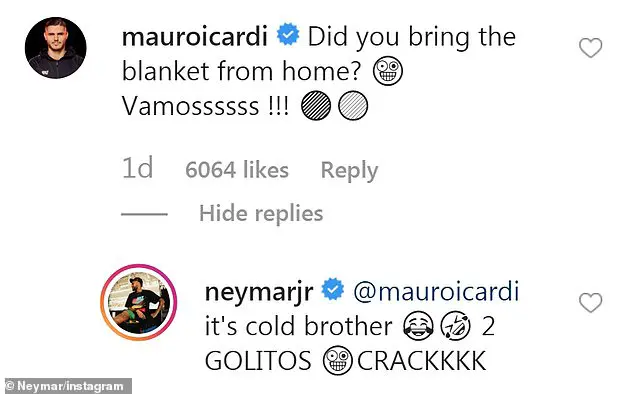 Mauro Icardi couldn't resist taking a dig at Neymar, who responded by blaming the weather