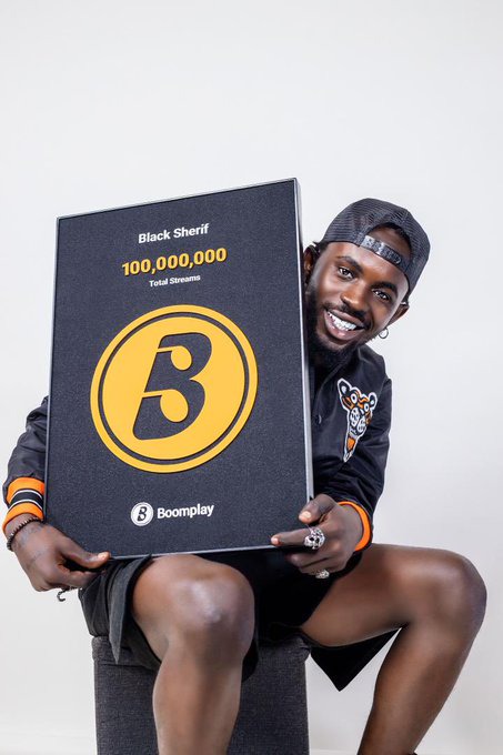 Black Sherif becomes the first Ghanaian artiste to receive Boomplay Golden Plaque  B lack Sherif has become the first Ghanaian artiste to be given a Boomplay Golden Plaque which has been added to the his success of being one of the nominees of this year's Black Entertainment Television Awards.