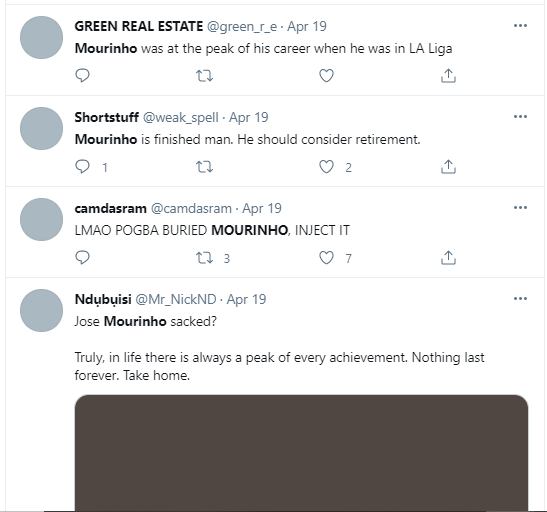  Football fans react to Jose Mourinho