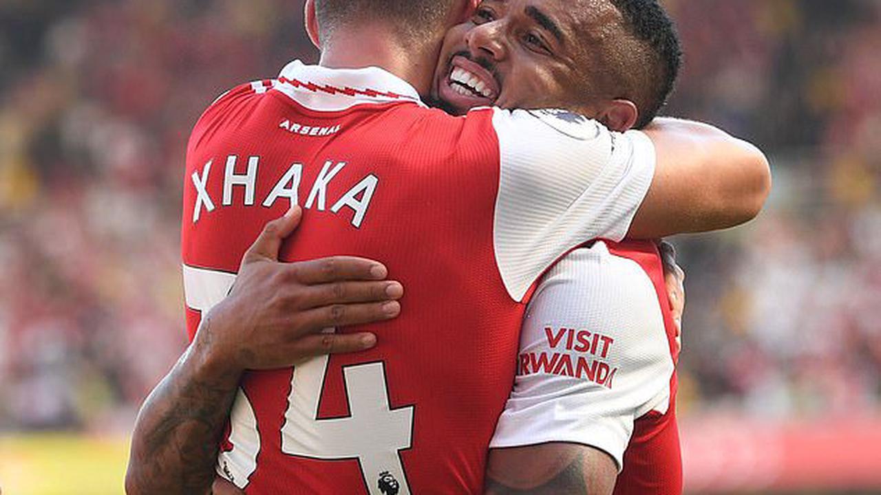 Granit Xhaka heaps praise on 'unbelievable' Gabriel Jesus after Brazil star grabbed two goals and two assists on his Arsenal home debut... as Leicester boss Brendan Rodgers lauds the 'world-class' striker