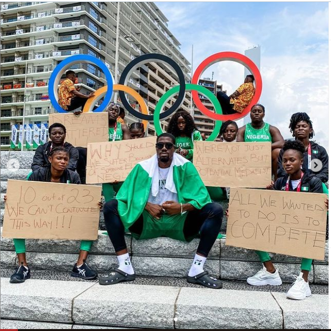 Tokyo 2020 Olympics: Disqualified Nigerian Athletes storm the streets of Japan to protest? (photos)