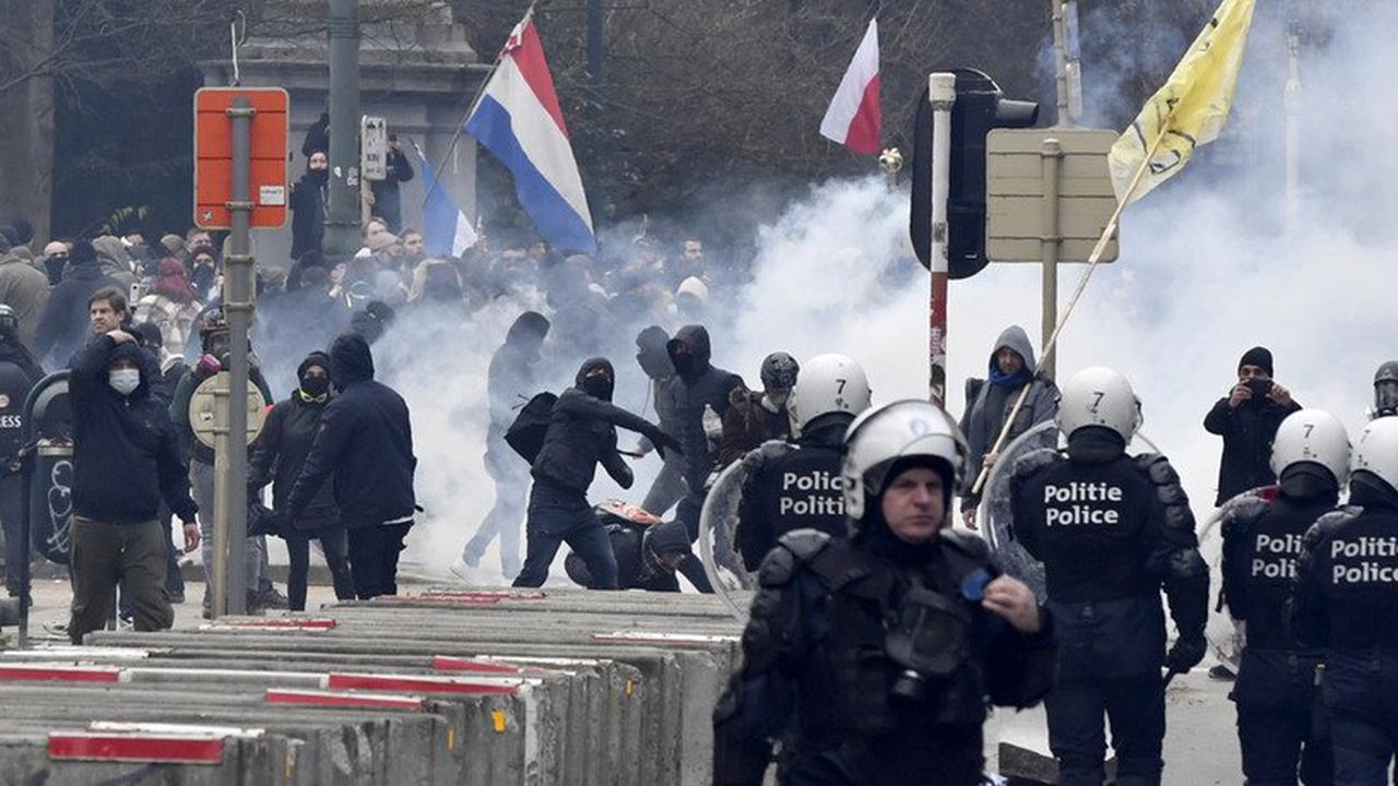 Pandemie in Belgien Gewalt bei Corona-Protesten in Brüssel