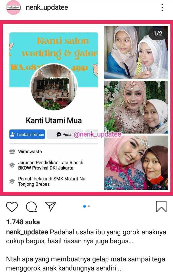 Kanti Umi ternyata berprofesi sebagai MUA.