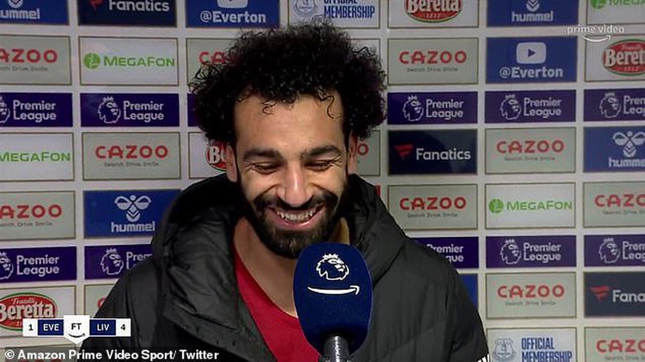 'I have no comment': Mohamed Salah bursts out LAUGHING after being asked about his seventh-placed finish in Ballon d'Or... after Liverpool superstar's brilliant double in 4-1 Merseyside derby win