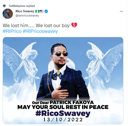 Celebrities mourn?reality star Rico Swavey following his death after car accident 