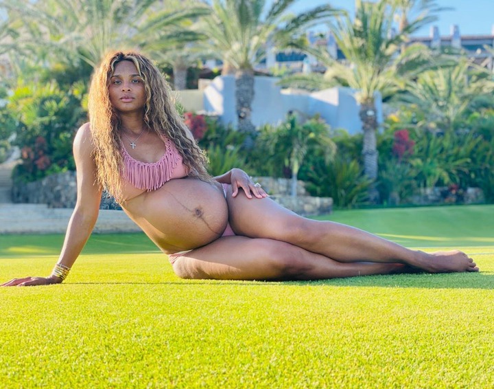 Pregnant Ciara showcases her blossoming baby bump in sexy bikini photos