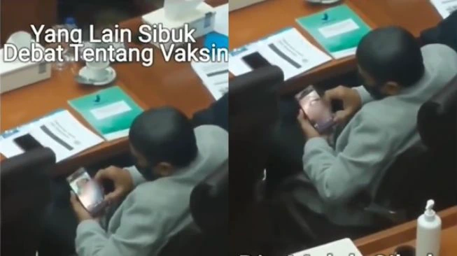 Viral Video Anggota DPR Diduga Menonton Konten Berbau Pornografi saat Rapat Bahas Vaksin (twitter)
