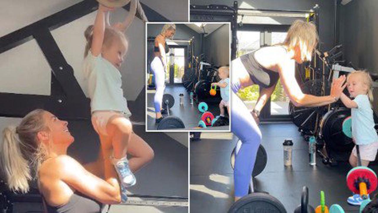 Strictly’s Gemma Atkinson trains daughter Mia Louise to be her gym buddy as she copies mama’s moves perfectly