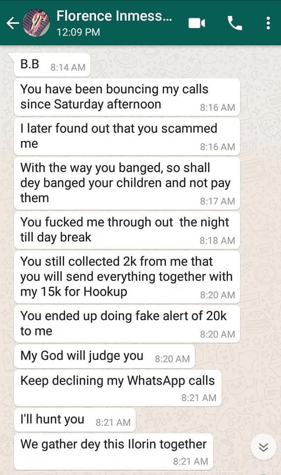 Some Men Are Wicked, See Chats Between A Man And A Lady He Slept With And Even Collected Her Money